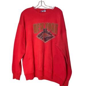 Lee Sport New York Vintage Trendy Red Oversized Sweatshirt XL